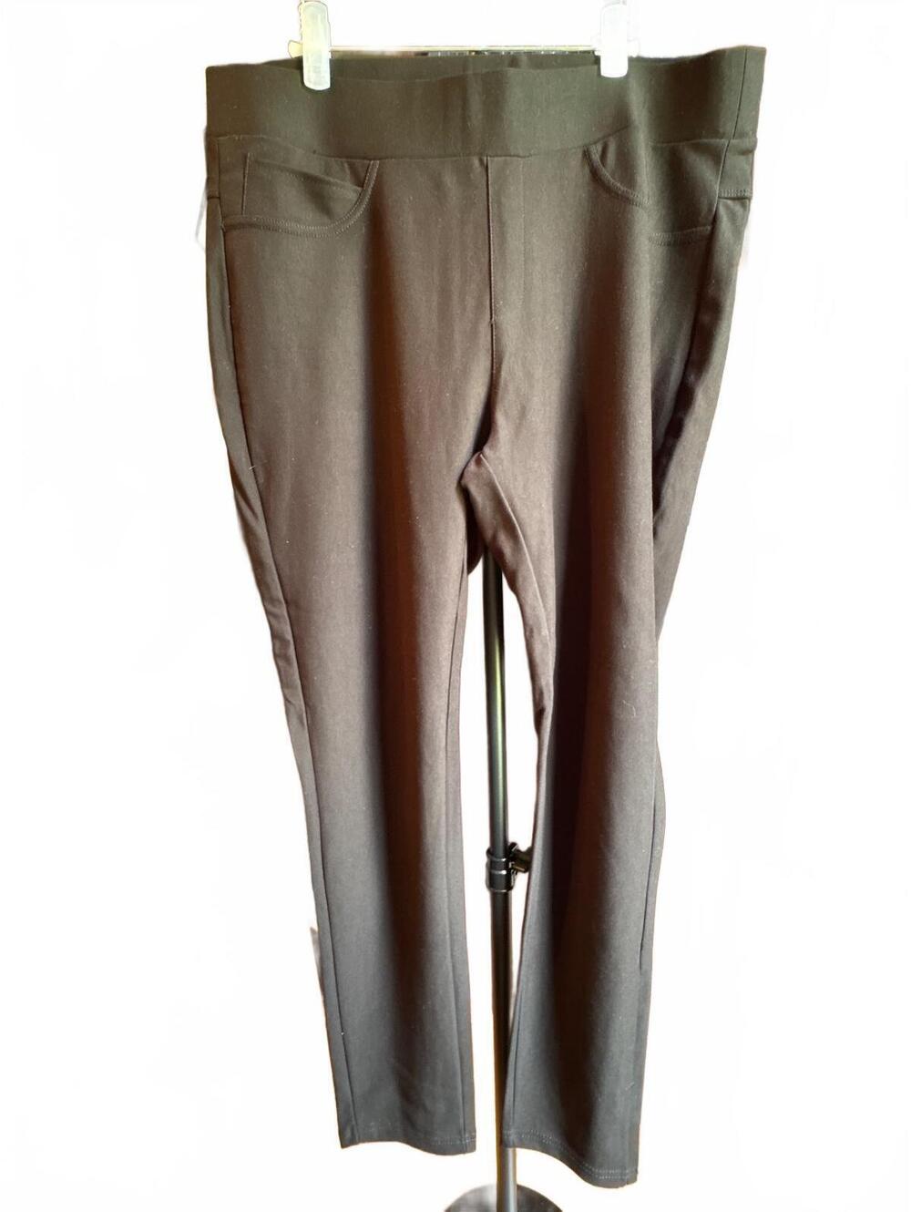 Kay Unger Black Pull-on Knit Pants 2X